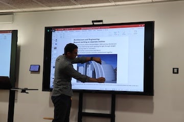 Professor doing a presentation