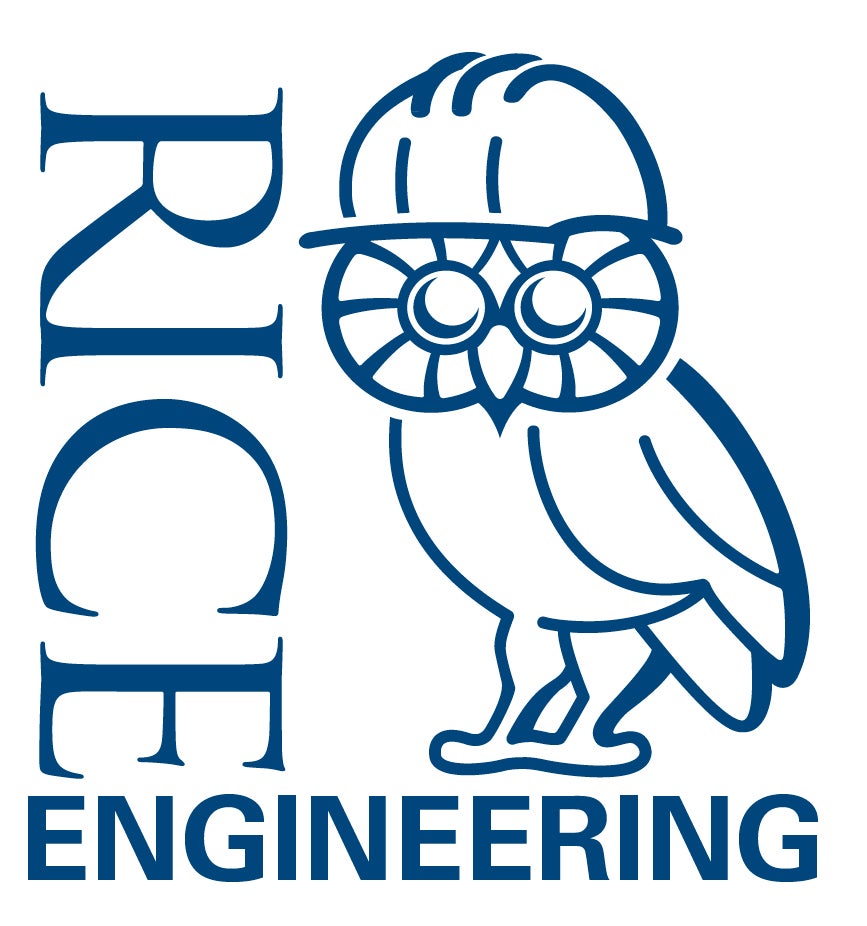 rice engineering logo of owl with hard hat